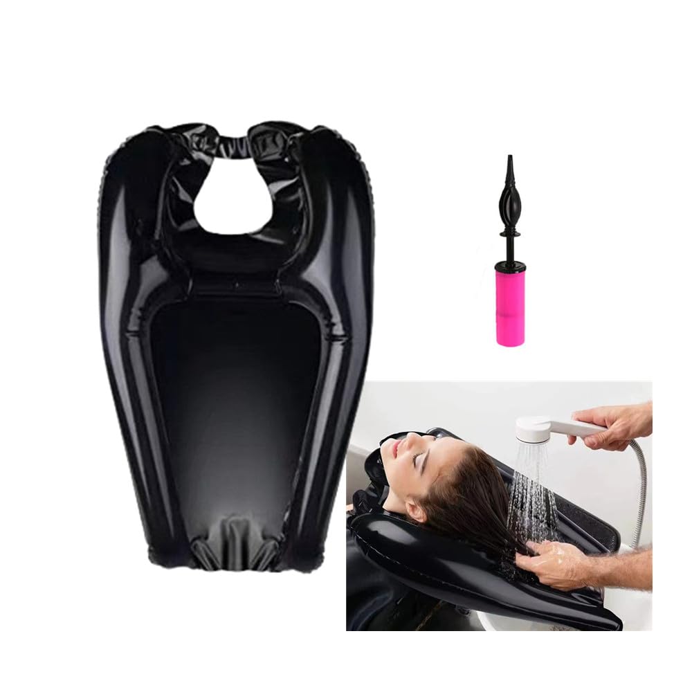 OHAOLYLE Inflatable Hair Washing Basin, Tray with Headrest, Portable Hair Washing Aid for Injured, Disabled, Elderly, Kids