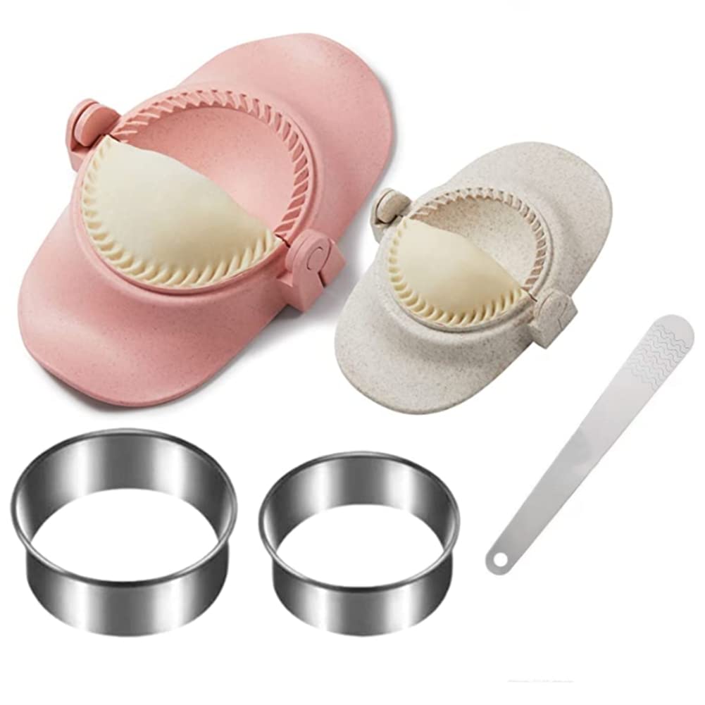 Kaneorooir 1 Set Dumpling Maker Dumpling Dough Press Mold Set with Ring Cutter and Stuffing Spoon Kitchen Gadget for Empanada