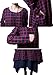 Mordenmiss Women's New Plaid Layers Irregular Hem Dress (1X, Blue)