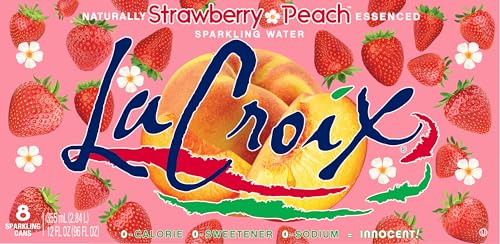LA CROIX SPARKLING WATER, STRAWBERRY PEACH, 12 FL OZ (PACK OF 8)