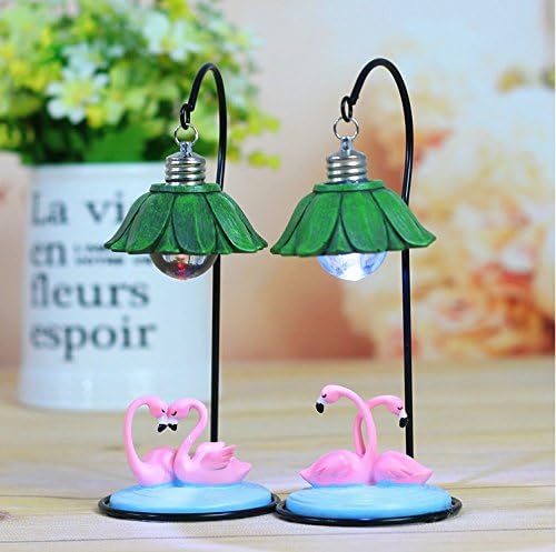 URToys 2Pcs Beautiful Resin Flamingo Miniature Crafts Creative Home Room Ornaments Children Night Light Small Table Lamp Home Decoration Christmas Valentine's Day Girlfriend Gifts