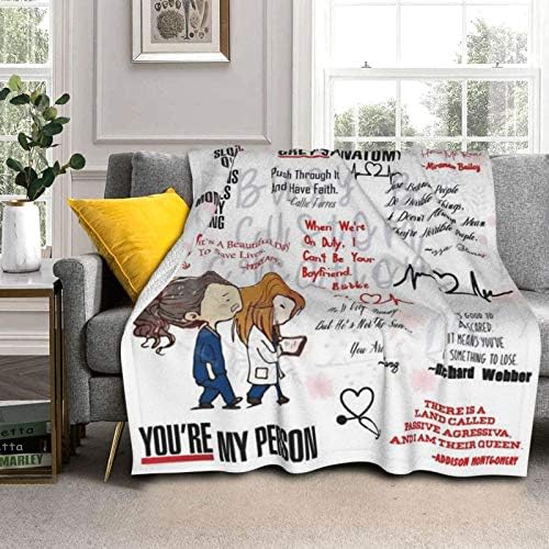 SUFEI Greys Anatomy Blanket Super Soft Warm Solid Blanket Sofa Bedding  Blanket Flannel Bed Sofa and Living Room for Kids Adults 50"X40 Home &  Kitchen