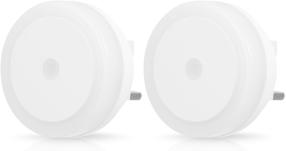Smart Light Sensor, Luohaoshi LED Night Light, 0.6W 3000K Warm White 60LM, Dusk Till Dawn, Low Energy Night Light for Kids, Baby Room, Plug-in (Pack of 2) [Energy Class A+]