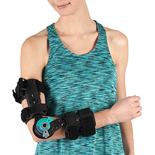Soles Hinged Elbow Brace (Right Arm) - Support Post Op Injury Recovery, Rom Orthosis - Adjustable Range of Motion - One Size Fits All - Unisex