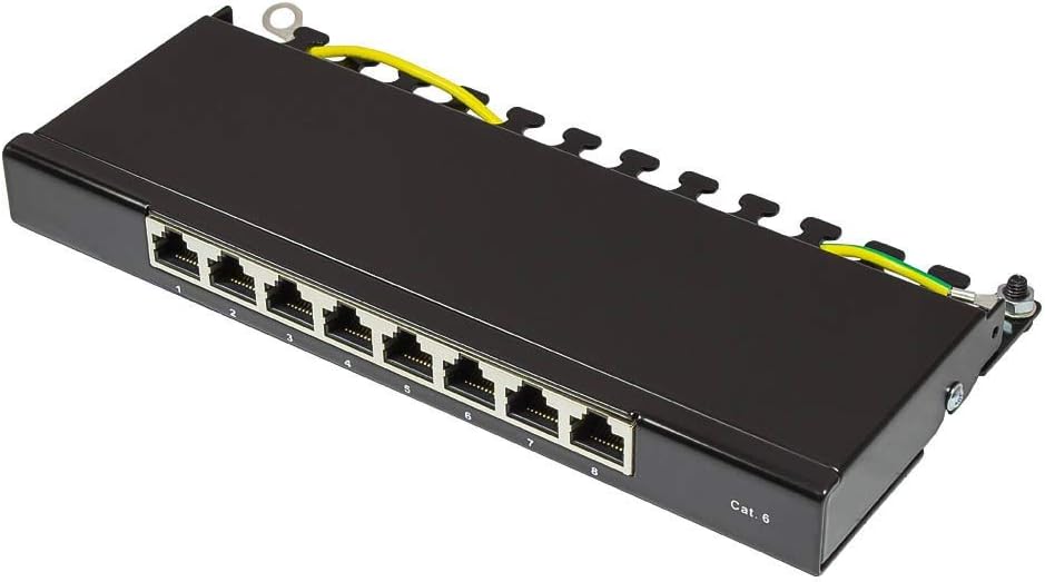 Good Connections GC-N0080 Desktop Patch Panel 0.5U Cat 6 8-Port Jet Black, Jet Black (RAL9005), 0,5HE - 8-Port