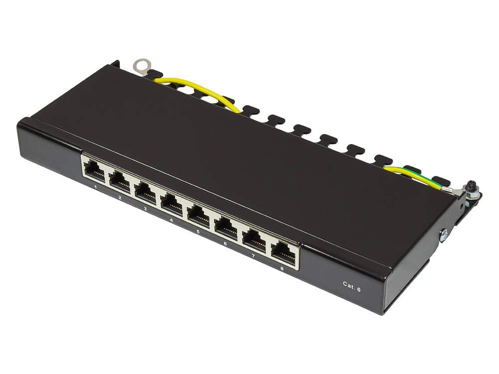 Good Connections GC-N0080 Desktop Patch Panel 0.5U Cat 6 8-Port Jet Black
