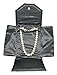Black Leather Satin Necklace Jewelry Travel Folder Display Case