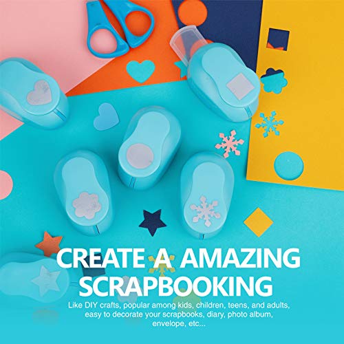 6 Craft Hole Punch Shapes 1 Inch Paper Punches for Crafting Handmade Scrapbooking Punches Mix