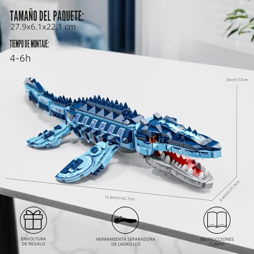 TYCOLE Mosasaurus Dinosaurios Juguetes 805 Piezas, Dinosaurio Juego de Construcción, Regalo para Niños y Niñas 7+, Halloween, Navidad y Cumpleaños