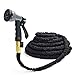 MpingT Hose Magic Expandable Flexible Stronger Deluxe Garden Water Hose Garden Hose Flexible Expandable Hose Pipe Brass Fittings Magic Hose with 8 Function Spray Nozzle Black (100FT, Black)