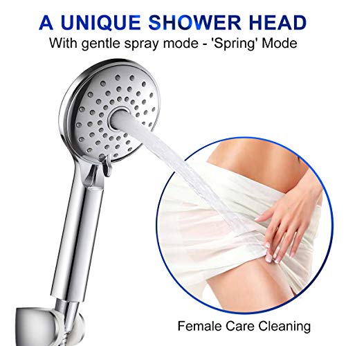 Pressurized Handheld Shower Head Hopopro High Pressure Shower Head Multi-functional Hand Held Showerhead Shower Body Spray Head Against Low Pressure with Skin-care Female Personal Cleaning Function