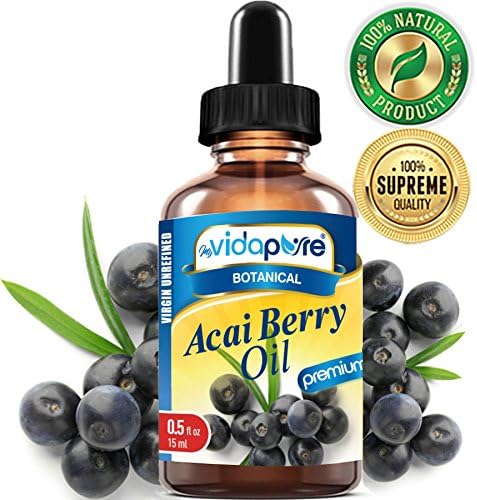 100% Pure ACAI BERRY OIL WILD GROWTH Brazilian. Virgin,Unrefined, Undiluted. 0.5 Fl.oz.- 15 ml. For Skin, Hair, Lip and Nail Care. by myVidaPure