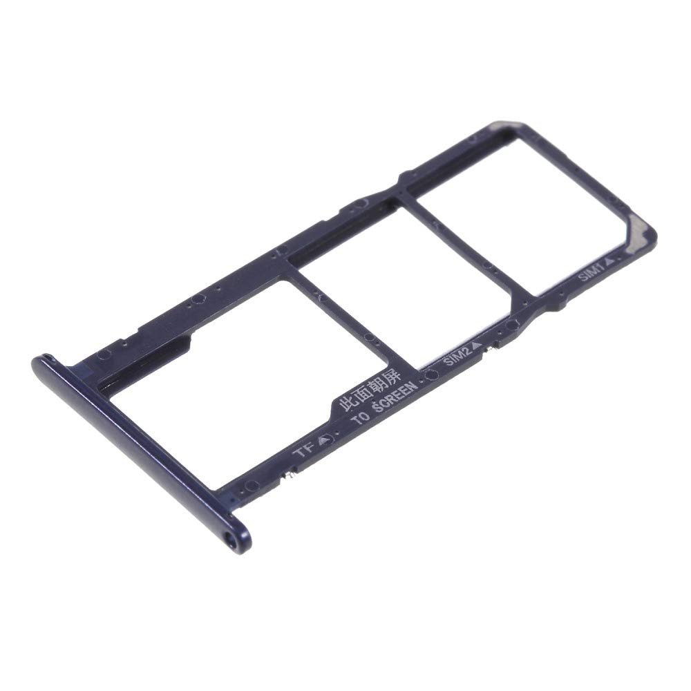 Compatible with HUAWEI Y5 (2018) / HONOR 7S Screen 5.45 Try Tray Housing Tray OEM Card Holder Dual SIM Card Sim1 Sim2 + SLOT Slide for Micro SD Memory Reader (Blue)