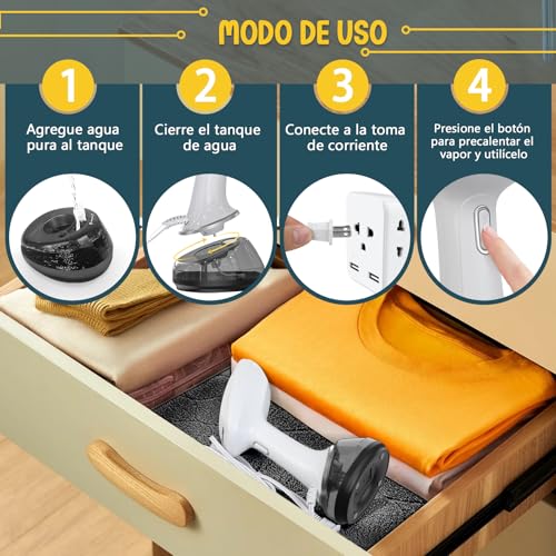 Rolipo Portable Vertical Clothes Ironer Steam Ironer with Large 360ml Tank, Quick Wrinkle Removal, Portable Ironer Ideal for Home, Office and Travel