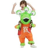COMIN Halloween Inflatable Alien Costume Kids Cosplay Costumes Funny Ride on Blow Up Costumes Alien Suit for Teens