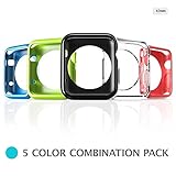 ClockChoice Smartwatch Protective and Bumper Cases, 5 Colorful Combination of Thin, Soft and Light Covers for 42mm Series 1, 2 & 3 Match Your Daily Outfit and Mood, Easy to Install and Perfect Gift