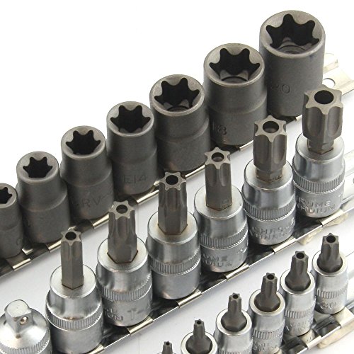 Anytime Tools 27 Piece T/E-Torx Star Male and Female Socket Set w/Tamper Proof Security Hole