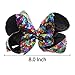 DeD 16 Pieces 8 Inch Large Sequin Hair Bows with Clips Sparly Rainbow Bow Hair Barrettes for Toddlers Kids Children Teens