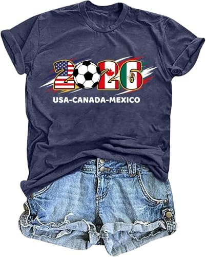 Amazon.com: 2026 World Soccer Flags Graphic Tee for Women