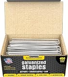 Homestead Choice 400 6-Inch Galvanized Garden Stakes and Landscape Staples - Made in USA - Anti-Rust 11-Gauge Pins - Fence Stakes for Weed Barrier Fabric, Ground Cover and Landscaping
