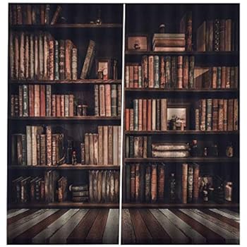 Amazon Com Factory4me Interior Curtains Book Shelves Window