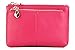 ZOOEASS Women Genuine Leather Zip Mini Coin Purse With Key Ring Triple Zipper Card Holder Wallet (Rose)