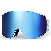 EXP VISION Ski/Snowboard Goggles, Magnetic Lens Snow Goggles with Anti-Fog & UV400 Protection for Men & Women