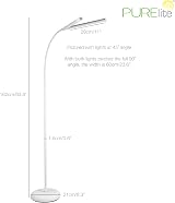PURElite Natural Daylight Floor Lamp Twin Lights Flexible LED White view 5