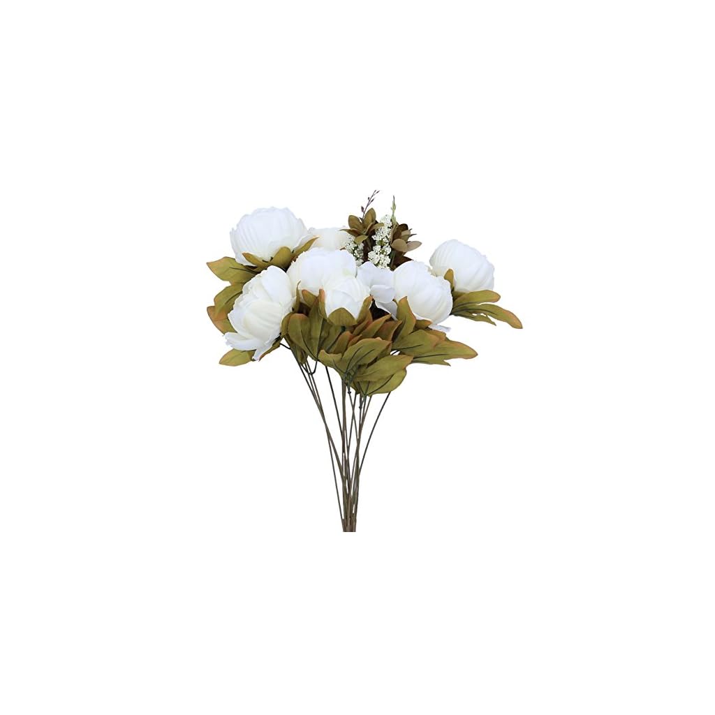 Luyue Vintage Artificial Peony Silk Flowers Bouquet Home ...