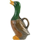 Creative Co-Op Hand-Painted Stoneware Duck Shaped Pitcher