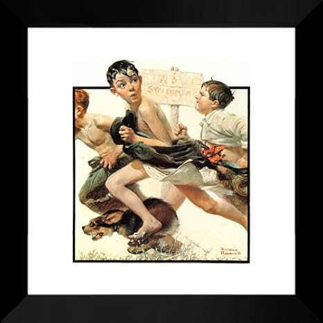 pix Norman Rockwell No Swimming amazon com