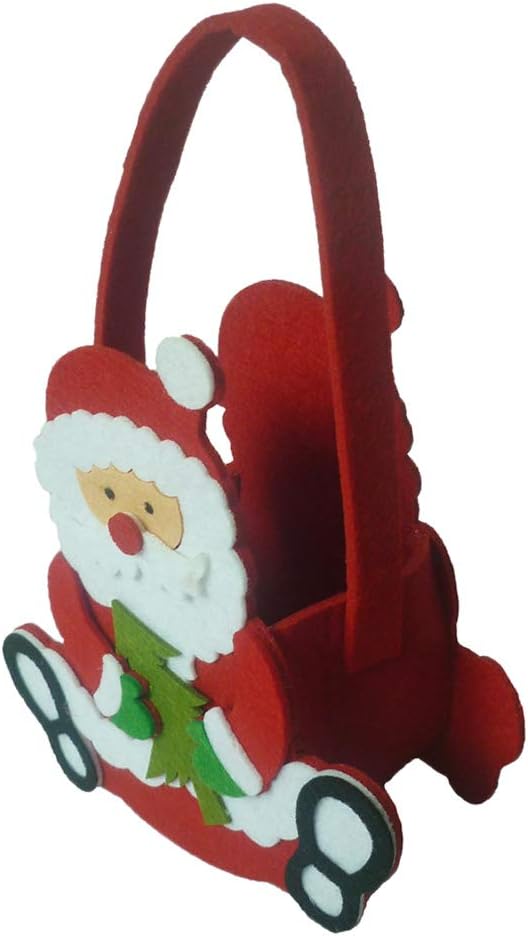 VANKOA Merry Christmas Candy Bag Kids Gift Pouch With Handle Tote Cute Handbag - Santa Clause, 15x15x7cm