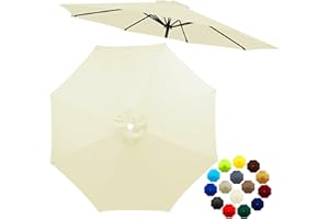 LZXNFZY 6.5ft 7.5ft 9ft 10ft Patio Umbrella Top Canopy Replacement Cloth,6 Ribs 8 Ribs Outdoor Market Table Yard Pool Garden Parasol Umbrella Canopy Replacement UV Protective Covers(Beige,7.5FT(8-ribs))