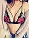 Sumen Women Girl Full Cup Lace Floral Bralette Bustier Strappy Bra (M, Black)