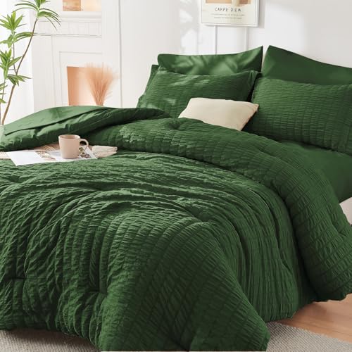 HYMOKEGE Seersucker 7 Piece Comforter Set