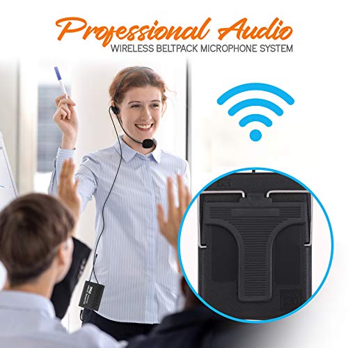 4 Channel Wireless Microphone System Professional VHF Audio Mic Set