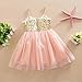 FEITONG Kids Girls Princess Sequins Tulle Lace Tutu Slip Dress (Age:3-4Y, pink)