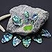 Fun-Weevz 12 Abalone Necklace Pendants for Jewelry Making Adults and 5 Paua Shell Butterfly Pendant for Necklaces, Natural DIY Arts and Crafts Supplies, Teardrop Seashell Earring Charms for Women