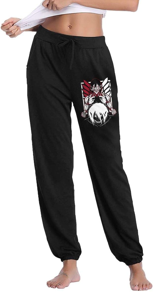 Anime Attack On Titan Eren Jaeger Protect The Wall Women's Sweatpants Bottom Long Pant with Pocket