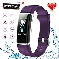 Lintelek Fitness Tracker, Color Screen Activity Tracker with Heart Rate Monitor, Sleep Monitor, 14 Sports Modes, IP68 Waterproof Pedometer, Step Counter for Kids, Women, Men (New Purple)