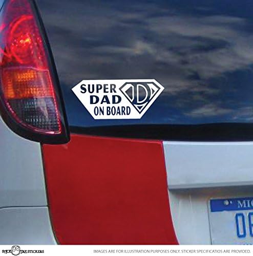 STICKTAK STICKERS Super Dad on Board Vinyl Car Decal Bumper Sticker - 1pc - AUSTRALIAN MADE - GENUINE HANDMADE PRODUCT IS SOLD ONLY BY STICKTAK STICKERS STORE