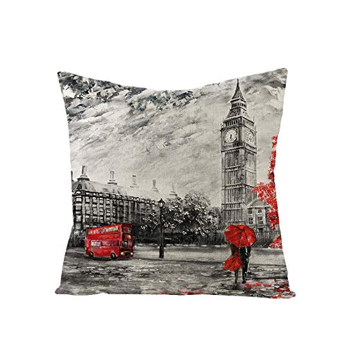 Begleri Throw Pillow Covers，Paris Throw Pillow Covers for Sofa Living Room Car 18 x 18 Inches，4 Pack.