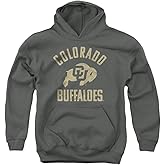 University of Colorado Official One Color Buffaloes Logo Unisex Youth Pull-Over Hoodie, Charcoal, Medium