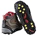 Traction Cleats, Snow Grips Ice Creepers Over Shoe Boot, Anti Slip 10 Studs Rubber Crampons for Footwear (XLarge, Black)