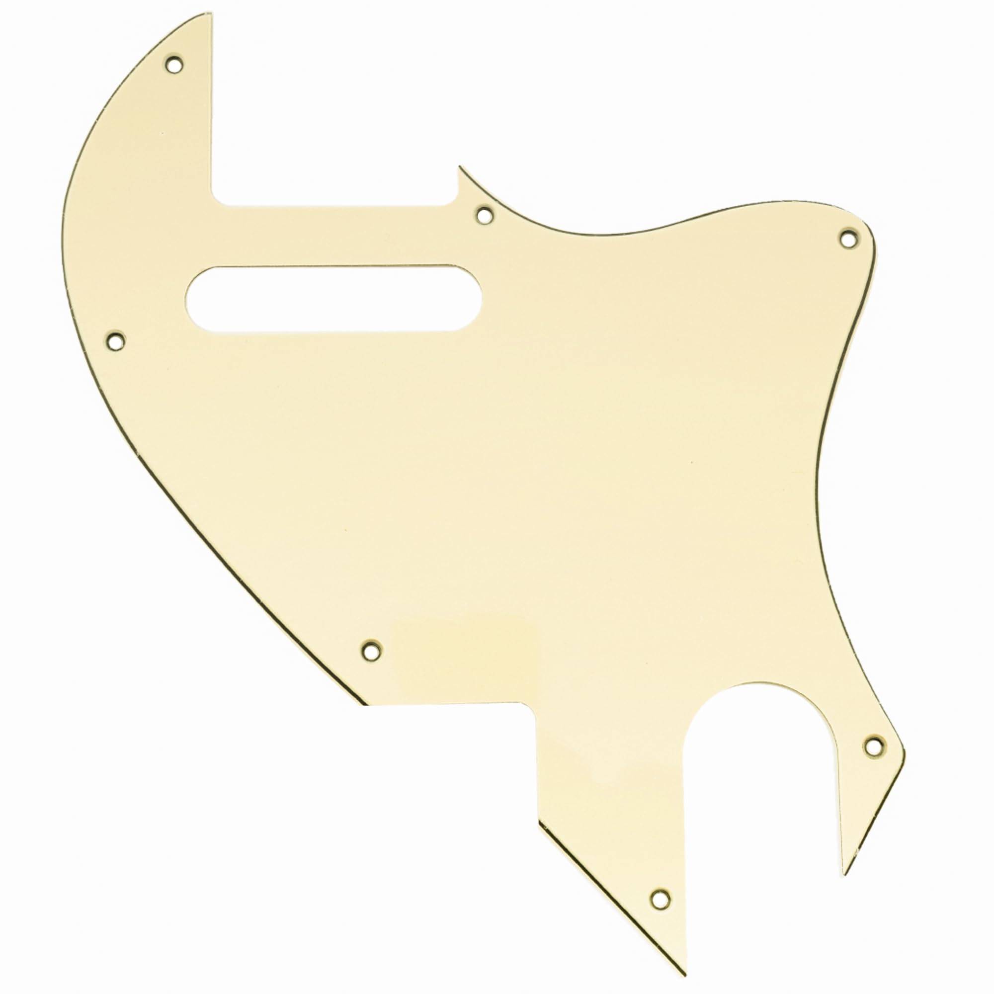 Musiclily Pro 7 Holes Guitar Pickguard for Fender F-Hole Hybrid Tele Style Electric Guitar, 3Ply Cream