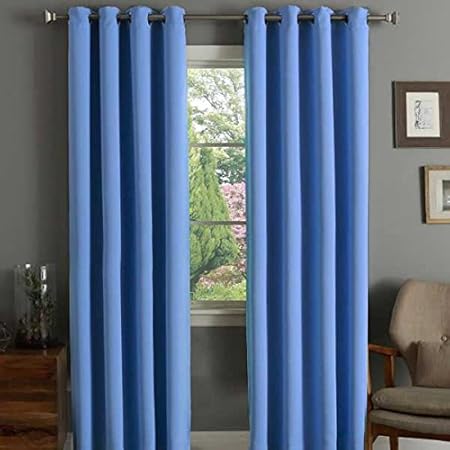 Linens Limited Thermal Blackout Eyelet Curtains Duck Egg Blue 66