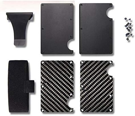 New Men Card Holder Slim Carbon Fiber Credit Card Holder Metal Wallet Money Clip Anti Scan Function Hold Card Coins Cash