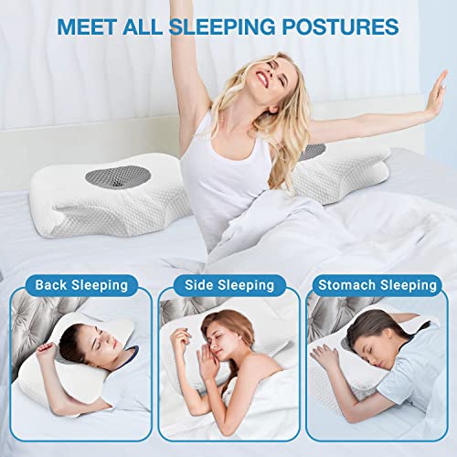 DONAMA Cervical Pillow, Contour Memory Foam Pillow for Neck Pain Relief