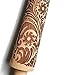 Snowflake Rattan Rolling Pin Wooden Rolling Pin - Christmas Wooden Rolling Pin with Flower Embossing for Baking Embossed Cookies (43x5cm/16x1.9inches)