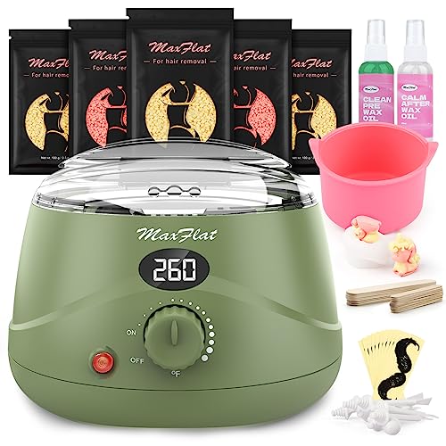 Waxing Kit, Wax Kit for Women Men MaxFlat Digital Wax Pot Hard Wax Kit